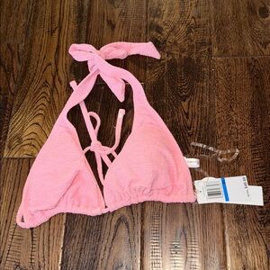 NWT HULA HONEY MULTI WAYS Peachy Pink Halter Bikini Top XL